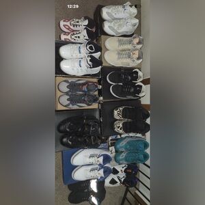 12 Jordan Sneaker Collection in Black, White, and Multicolor size 8-9.5